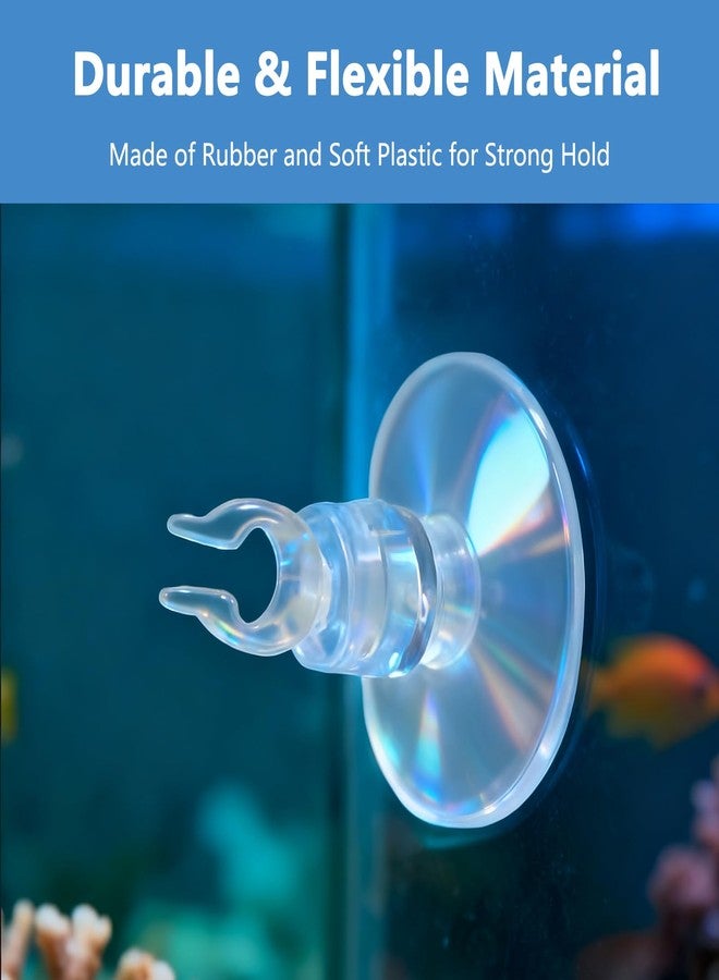 YAFIYGI 50Pcs Aquarium Suction Cups with Clips Airline Hose Holders for Tubing Small Clear Cup Clamps for Fish Tank Air Line Mini Heater Tube Holder Clamp Clips for Aquarium Air Accessories 3/16 - Image 4